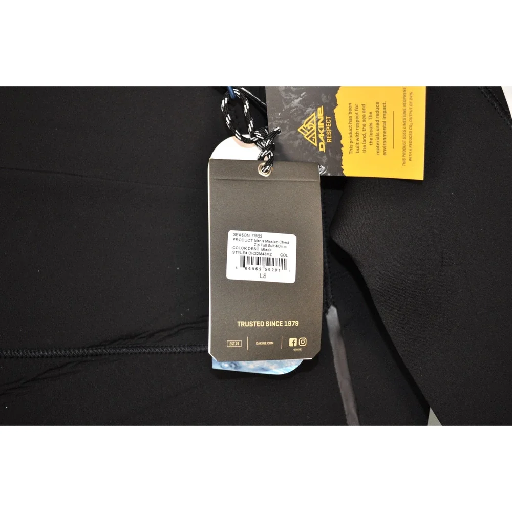 DAKINE Mission 4/3 Men's Front Zip Wetsuit Size LS NEW With Tags.